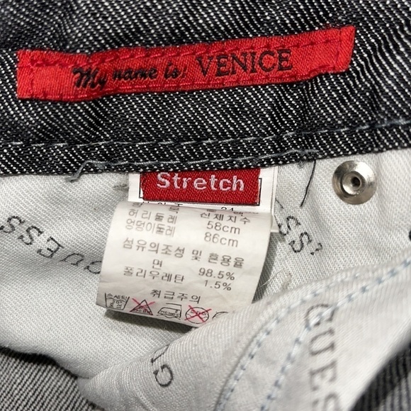 GUESS Premium Woman Black Metallic Venice Stretch Jean Size 24 - Picture 12 of 12